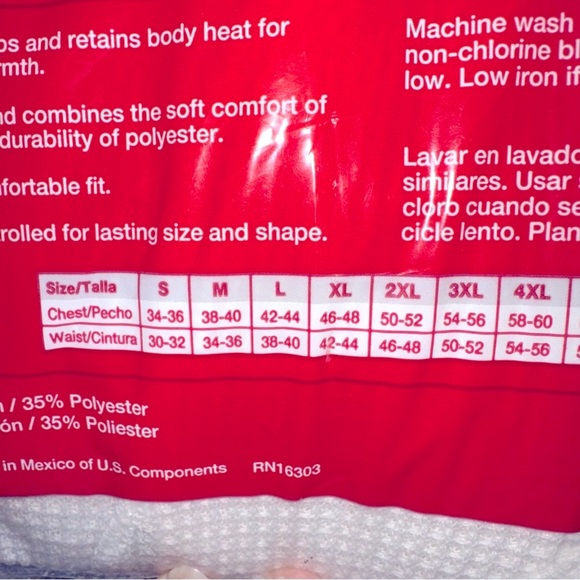 Indera Men’s thermal underwear NIP sz 2XL tall (46-48) - Picture 7 of 7